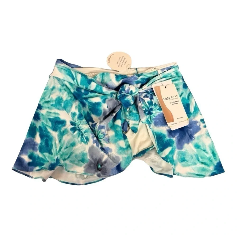Coco Reef Contours Cameo Printed Bra-Sized Halter Top/Halo Sarong Swim Skirt NWT - Picture 5 of 10